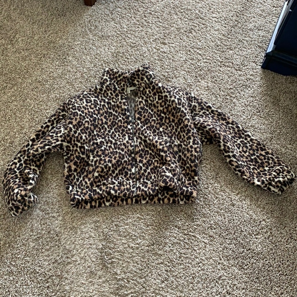 American Eagle cropped thick fleece zip up